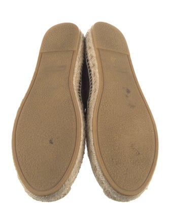 Saint Laurent Leather Whipstitch Trim Espadrilles