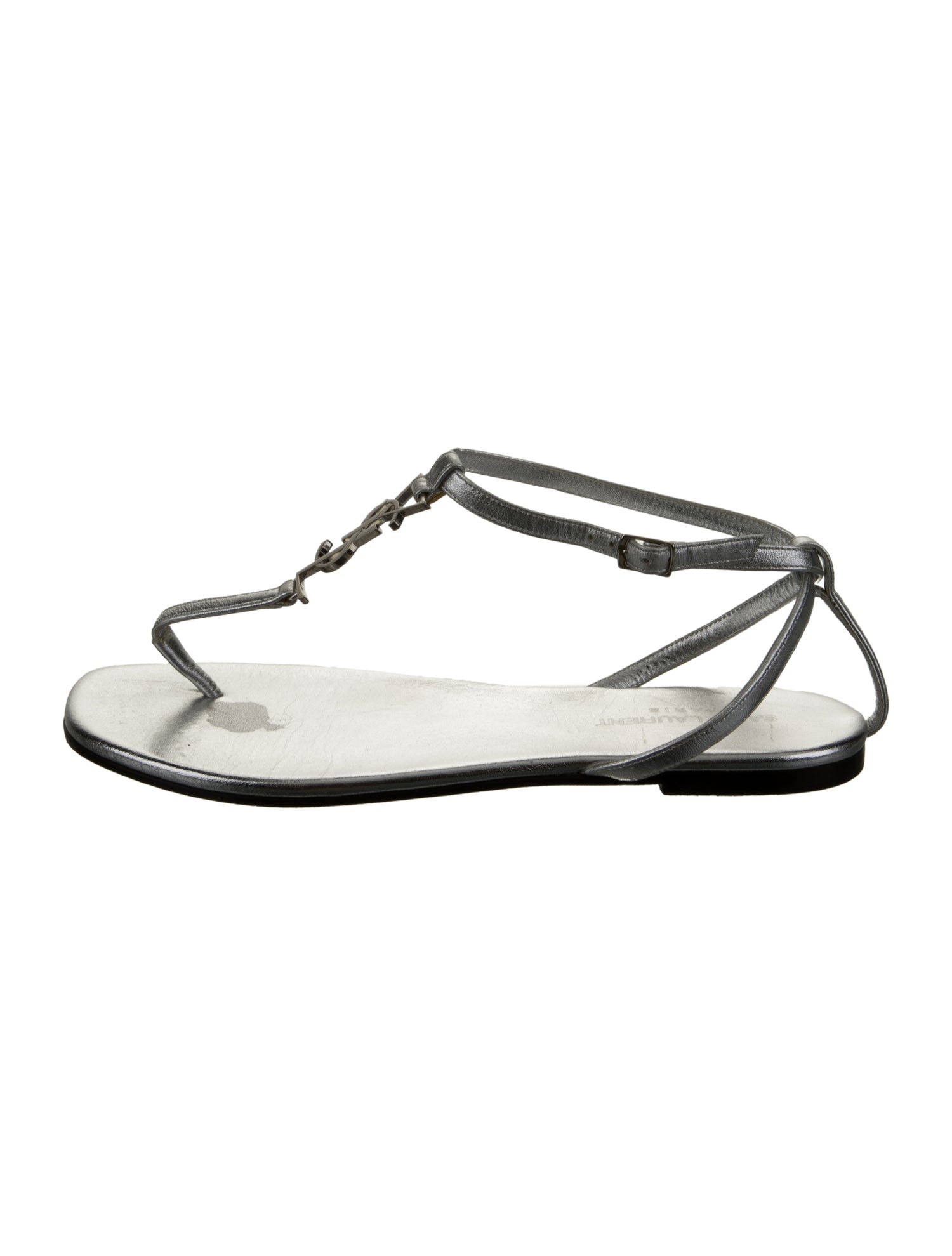 Saint Laurent Leather T-Strap Sandals