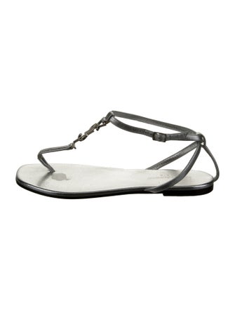 Saint Laurent Leather T-Strap Sandals