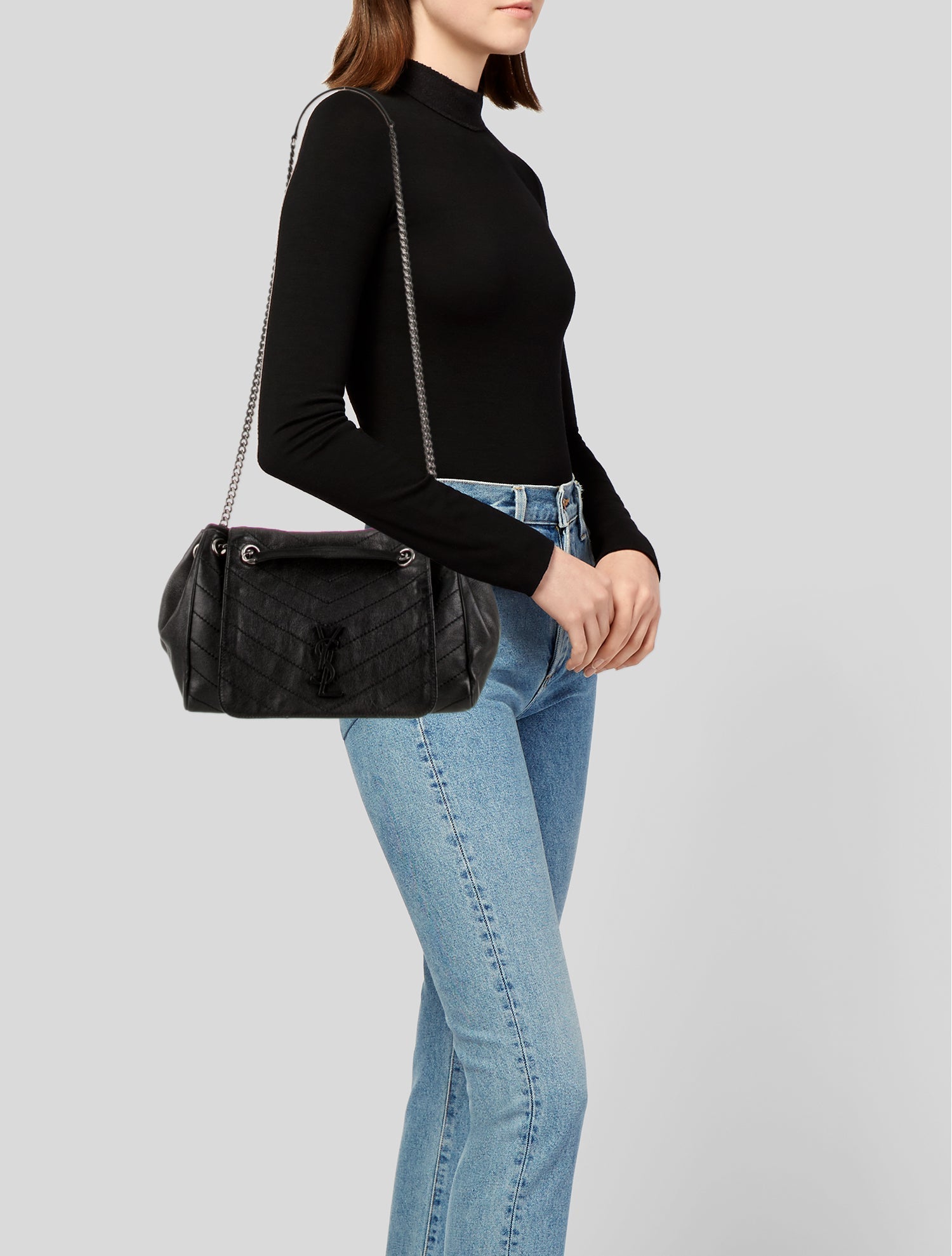 Saint Laurent Lambskin Shoulder Bag Large