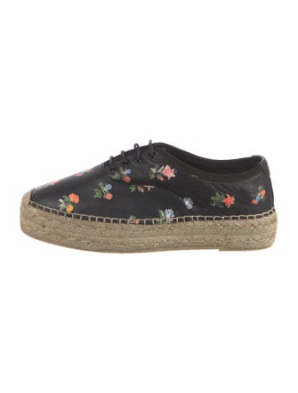 Saint Laurent Leather Floral Print Espadrilles