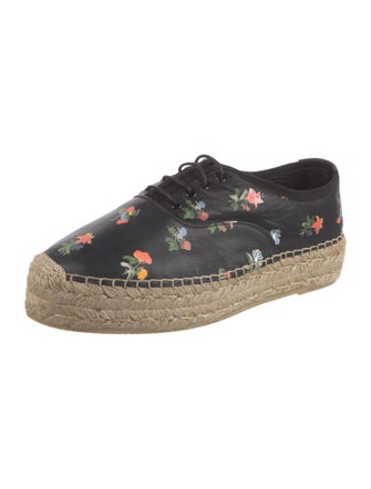 Saint Laurent Leather Floral Print Espadrilles