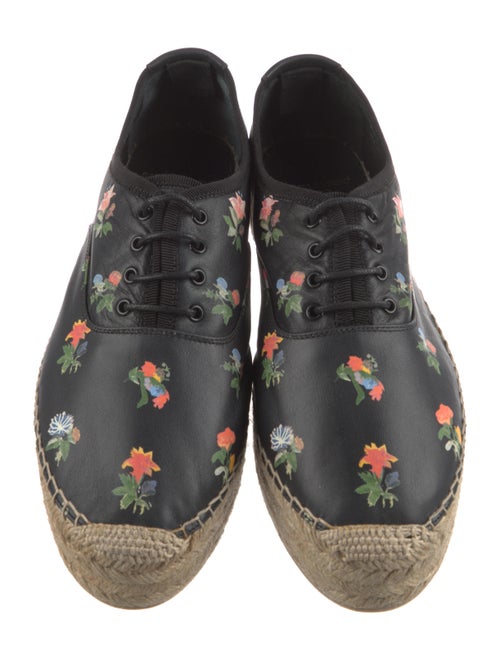 Saint Laurent Leather Floral Print Espadrilles