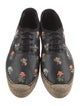 Saint Laurent Leather Floral Print Espadrilles