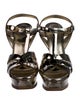 Saint Laurent Patent Leather T-Strap Sandals