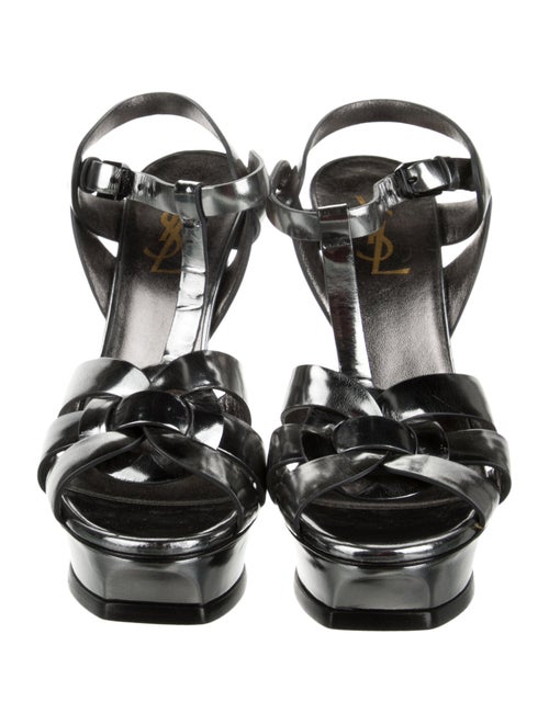 Saint Laurent Patent Leather T-Strap Sandals