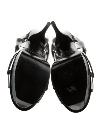 Saint Laurent Patent Leather T-Strap Sandals