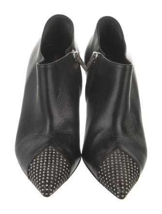 Saint Laurent Leather Studded Accents Boots