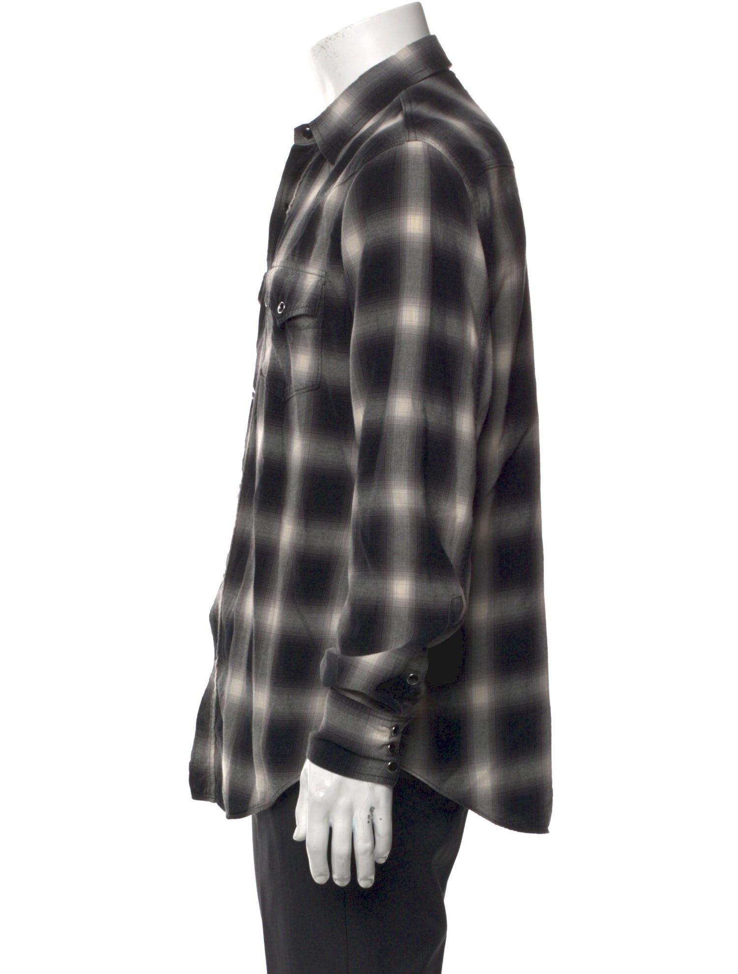 Saint Laurent 2016 Plaid Print Western Shirt