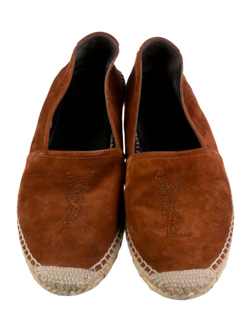 Saint Laurent Suede Embroidered Accent Espadrilles