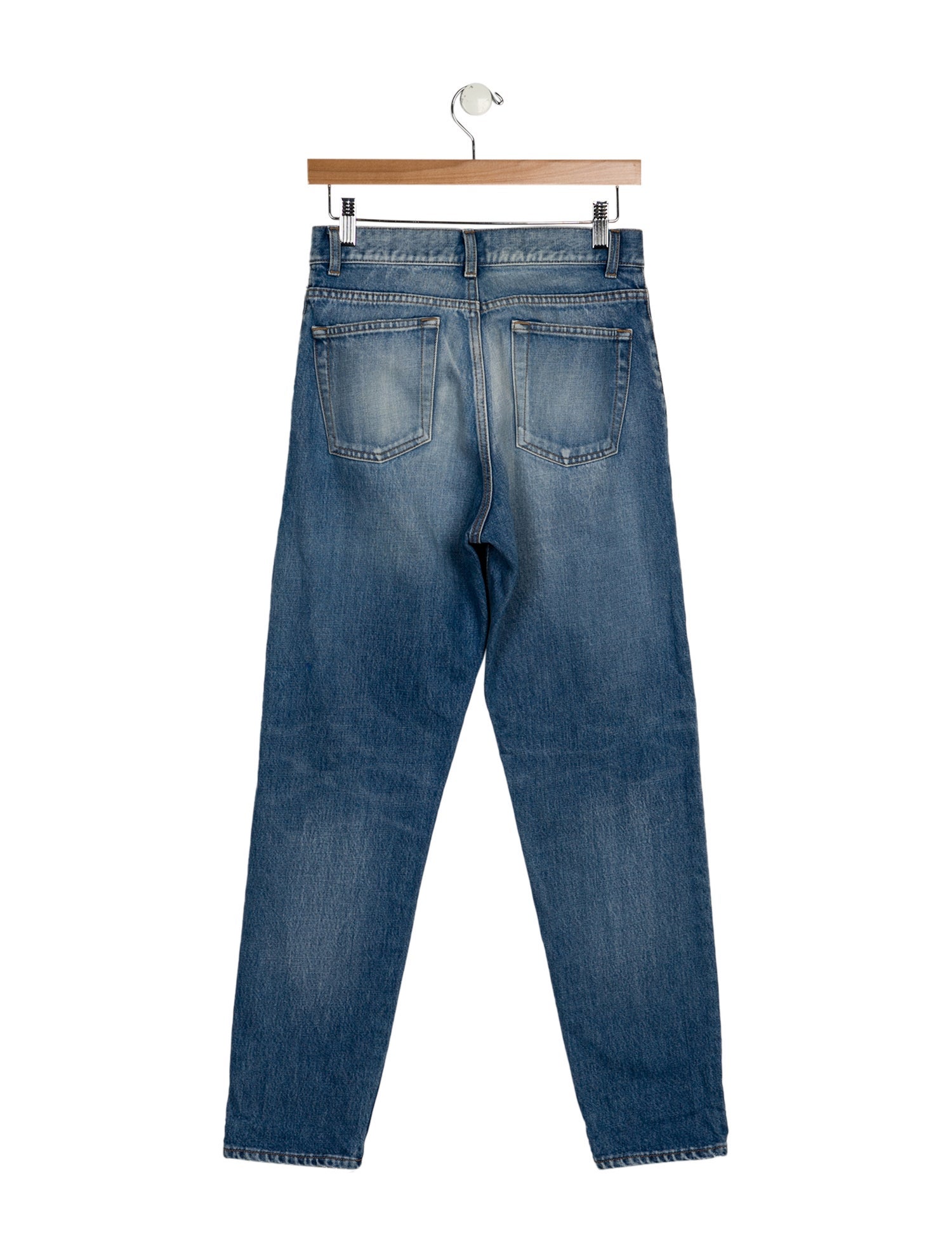 Saint Laurent High-Rise Straight Leg Jeans
