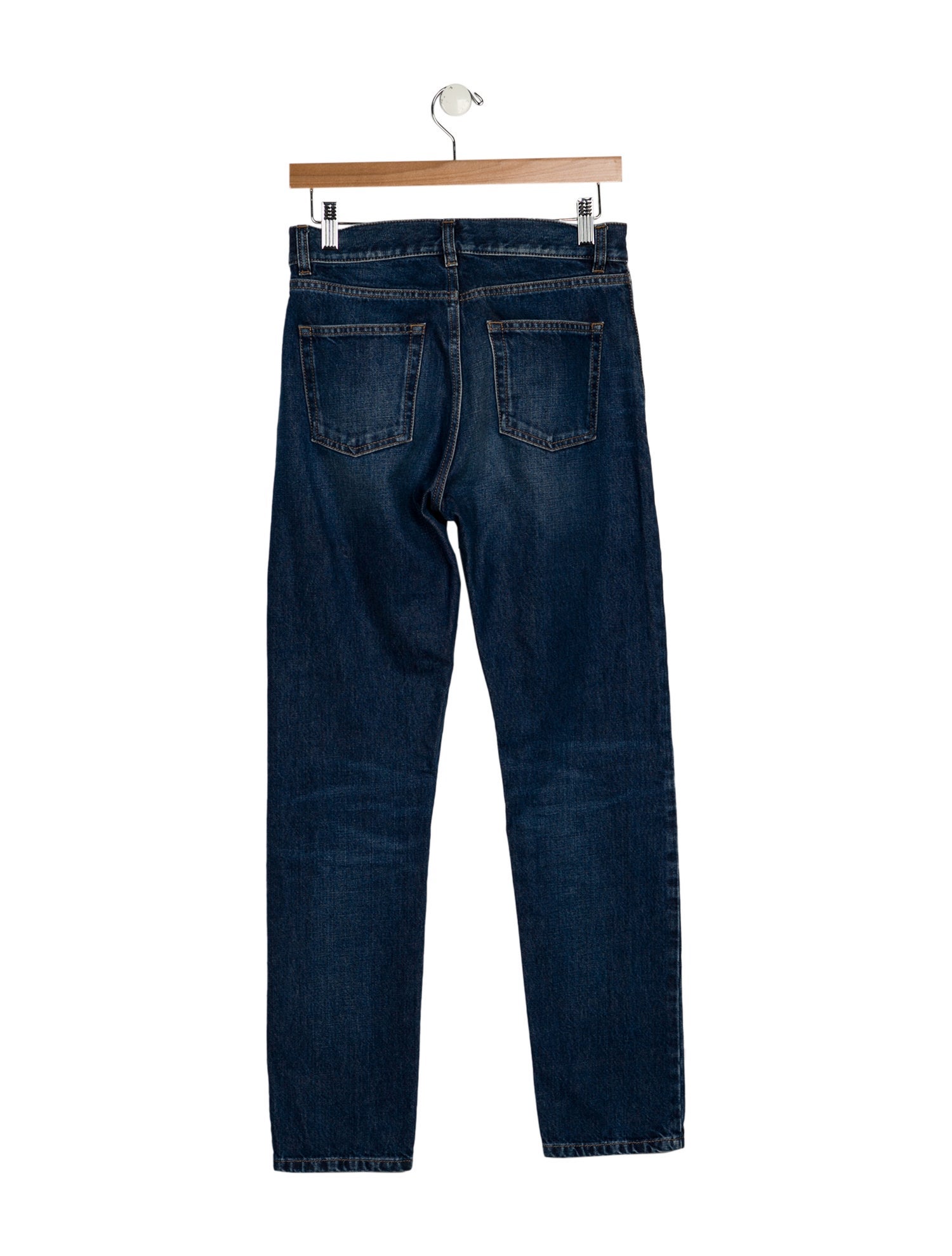 Saint Laurent High-Rise Straight Leg Jeans