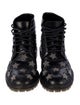 Saint Laurent Leather Graphic Print Combat Boots