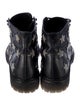 Saint Laurent Leather Graphic Print Combat Boots
