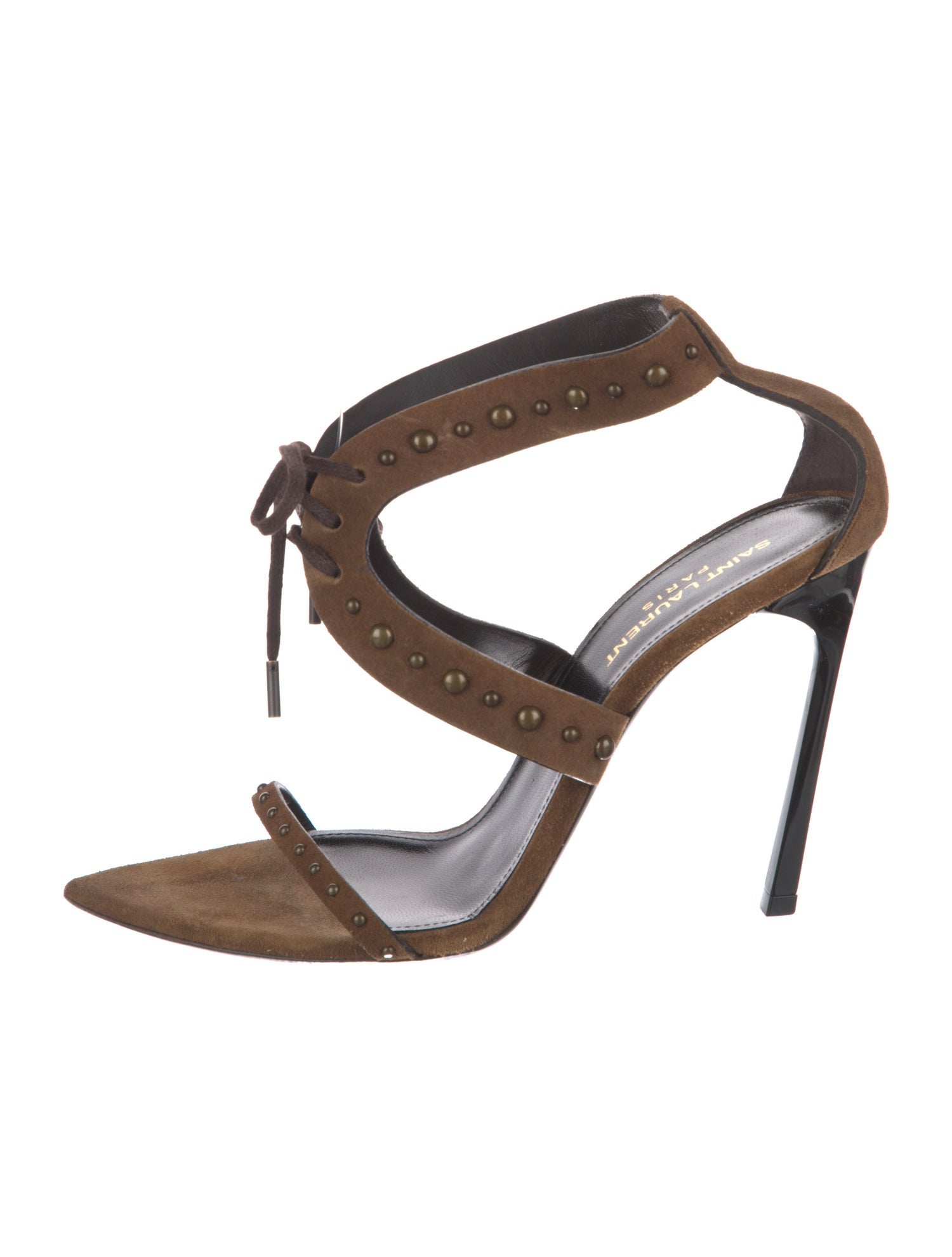 Saint Laurent Suede Studded Accents Sandals