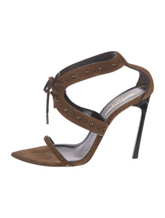 Saint Laurent Suede Studded Accents Sandals