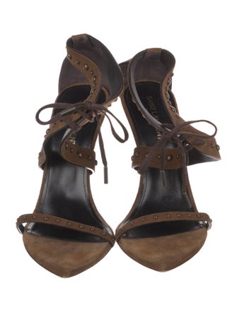 Saint Laurent Suede Studded Accents Sandals