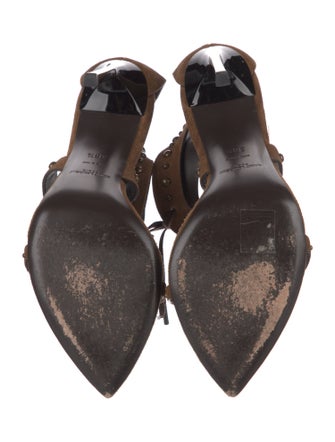 Saint Laurent Suede Studded Accents Sandals