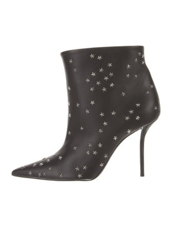 Saint Laurent Leather Studded Accents Boots