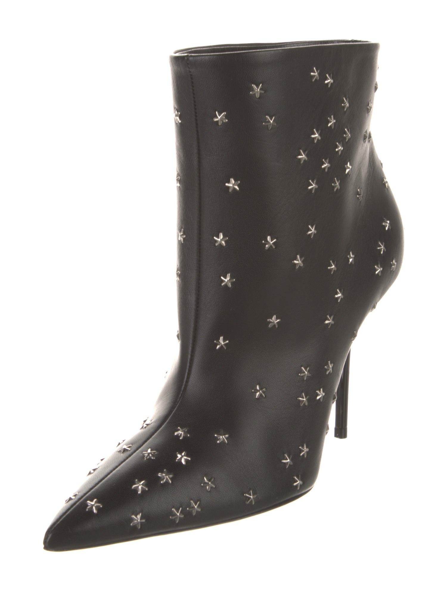 Saint Laurent Leather Studded Accents Boots