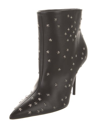Saint Laurent Leather Studded Accents Boots