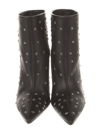 Saint Laurent Leather Studded Accents Boots