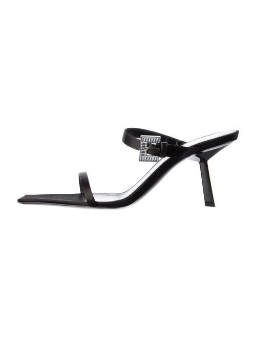 Saint Laurent Satin Crystal Embellishments Slides