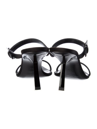 Saint Laurent Satin Crystal Embellishments Slides