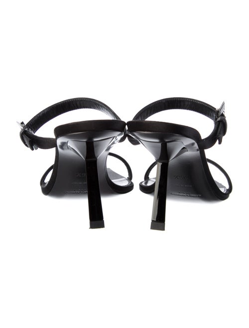 Saint Laurent Satin Crystal Embellishments Slides