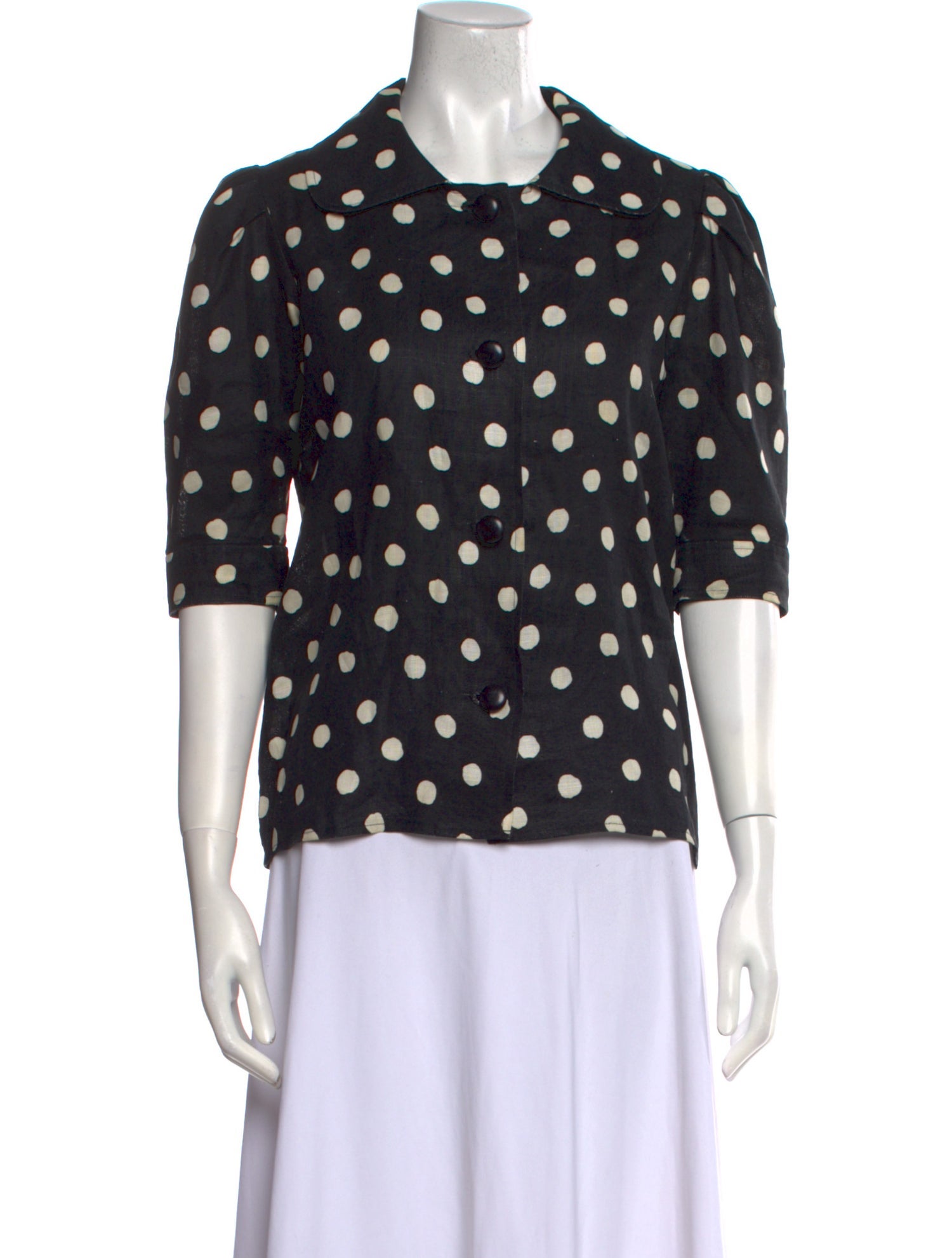 Yves Saint Laurent Rive Gauche Vintage 1970's Button-Up Top