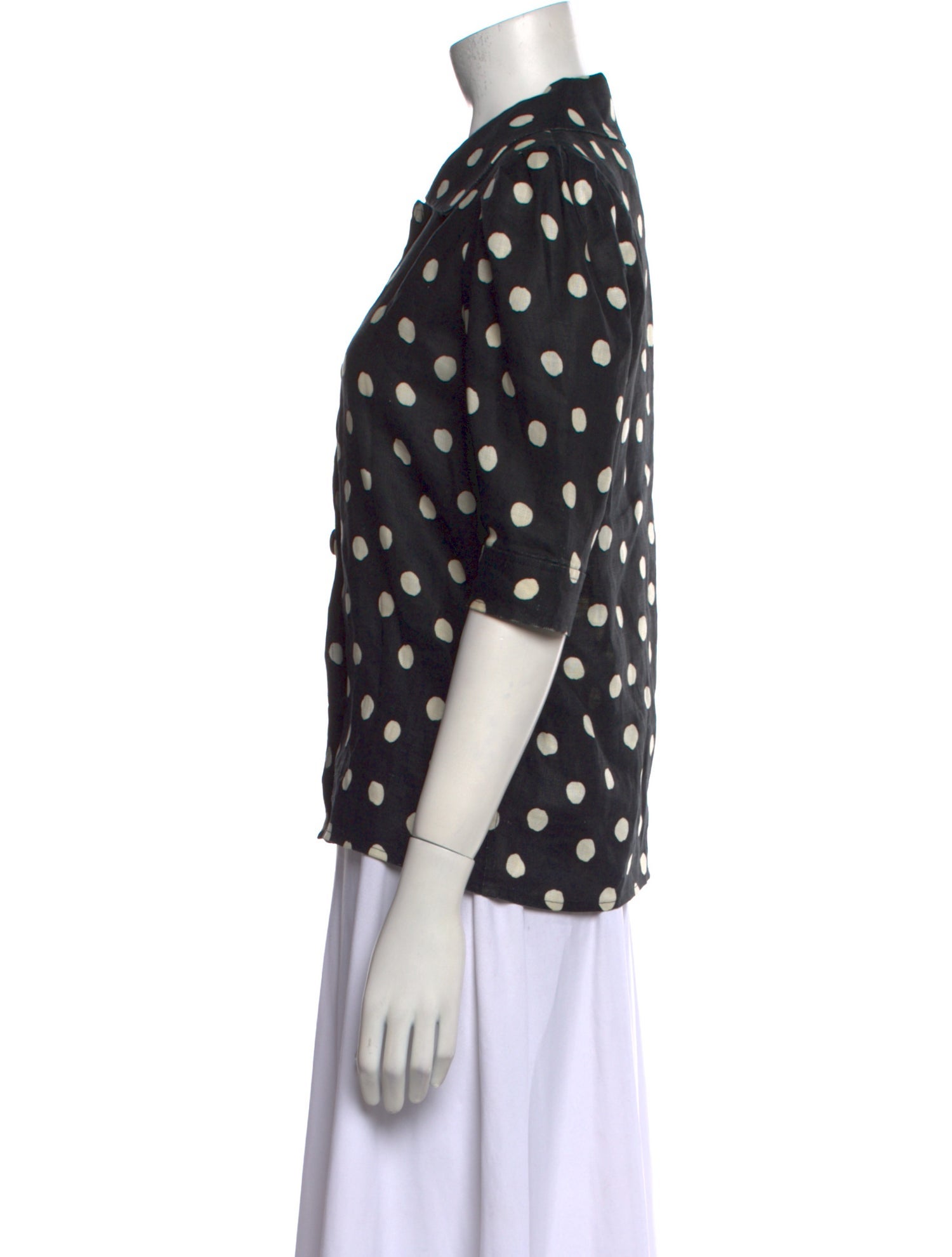 Yves Saint Laurent Rive Gauche Vintage 1970's Button-Up Top