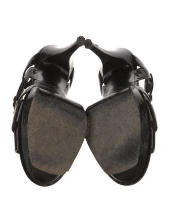 Saint Laurent Patent Leather T-Strap Sandals