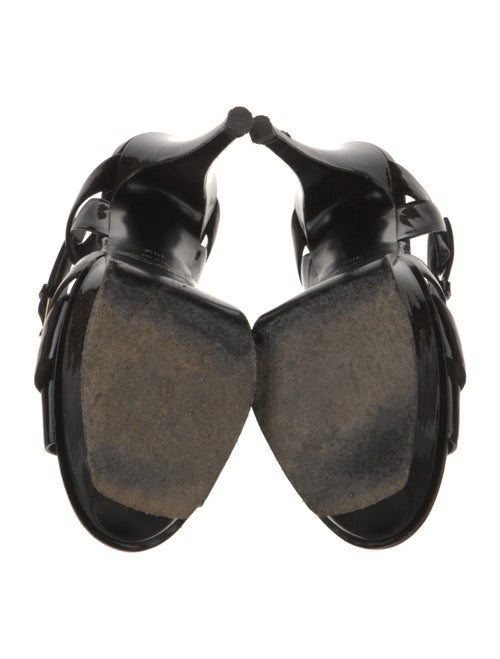 Saint Laurent Patent Leather T-Strap Sandals