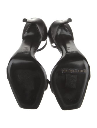 Saint Laurent Leather Bow Accents Sandals