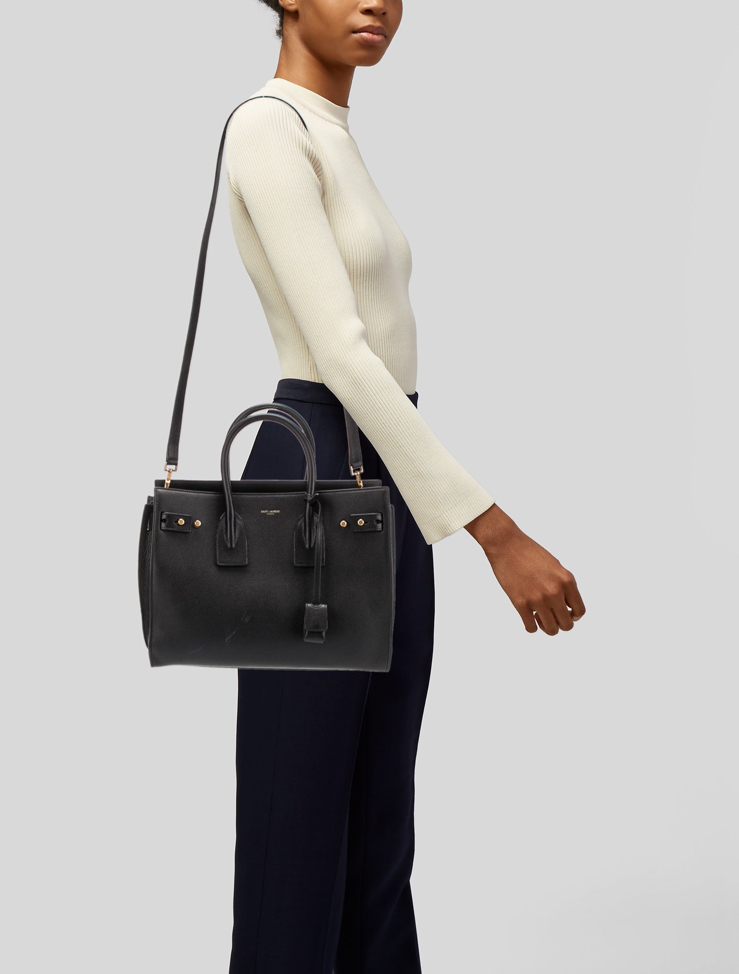 Saint Laurent Leather Sac De Jour 2024