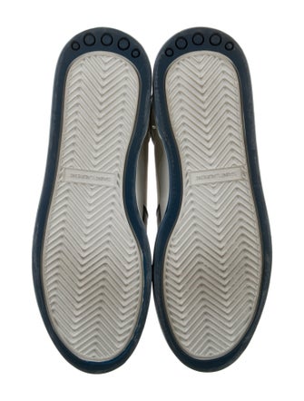 Saint Laurent Leather Colorblock Pattern Wedge Sneakers