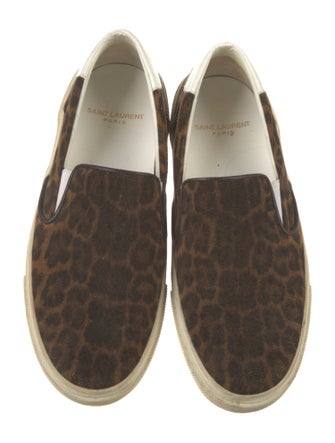 Saint Laurent Suede Animal Print Flats