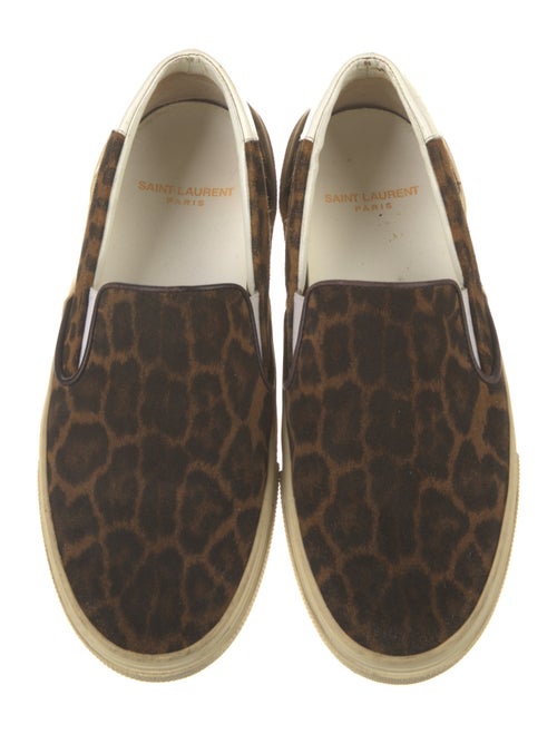 Saint Laurent Suede Animal Print Loafers