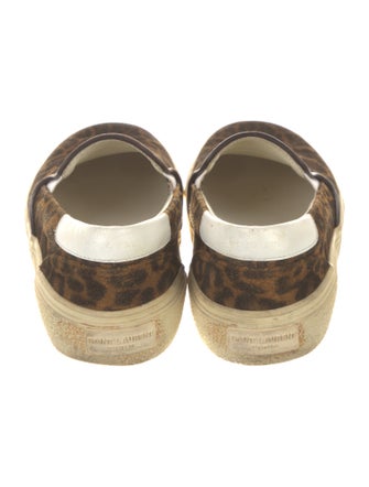 Saint Laurent Suede Animal Print Loafers