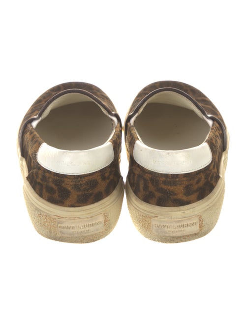 Saint Laurent Suede Animal Print Loafers