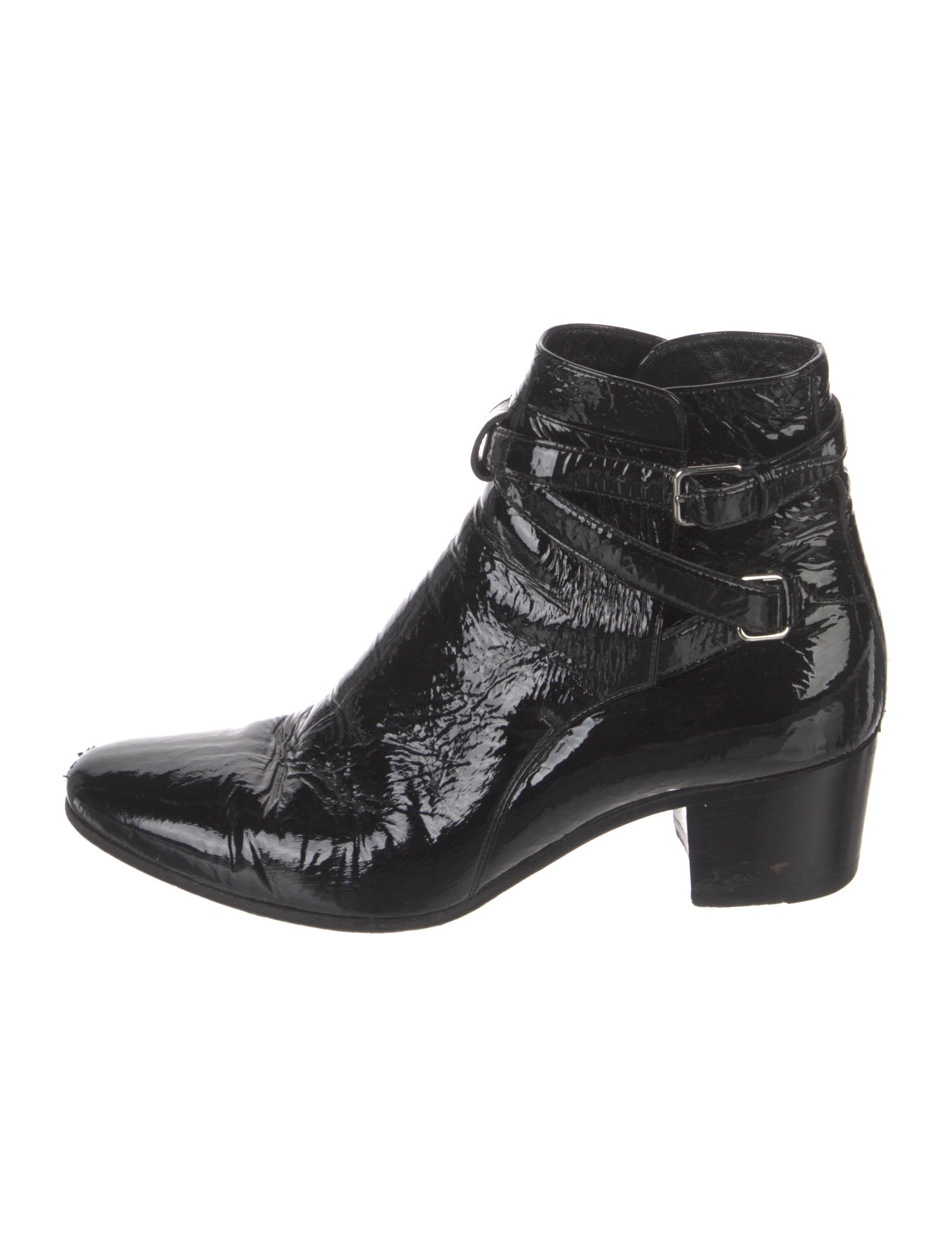 Saint Laurent Patent Leather Combat Boots