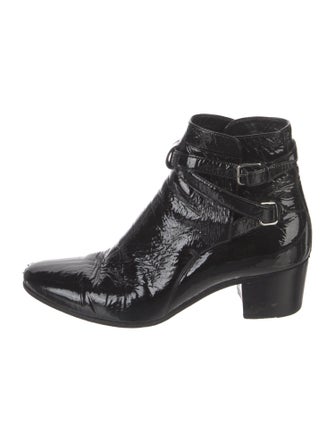Saint Laurent Patent Leather Combat Boots