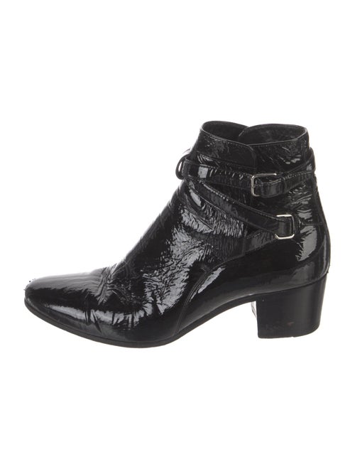 Saint Laurent Patent Leather Combat Boots