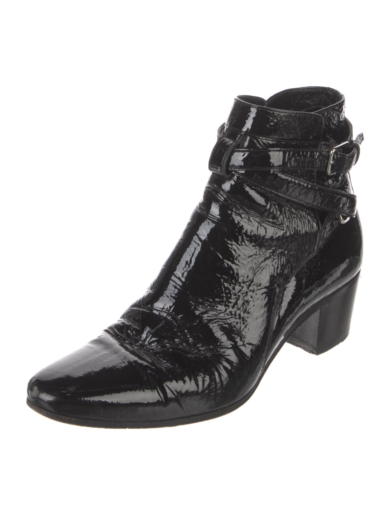 Saint Laurent Patent Leather Combat Boots