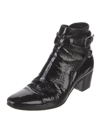 Saint Laurent Patent Leather Combat Boots