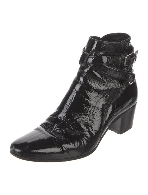 Saint Laurent Patent Leather Combat Boots