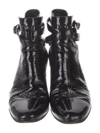 Saint Laurent Patent Leather Combat Boots