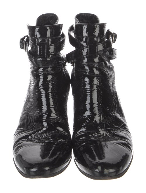 Saint Laurent Patent Leather Combat Boots
