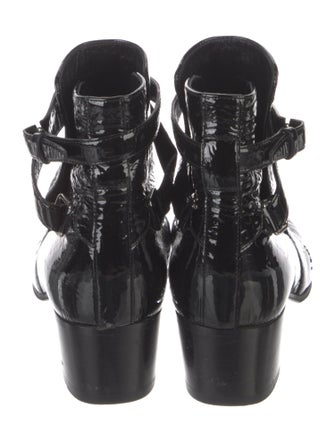 Saint Laurent Patent Leather Combat Boots