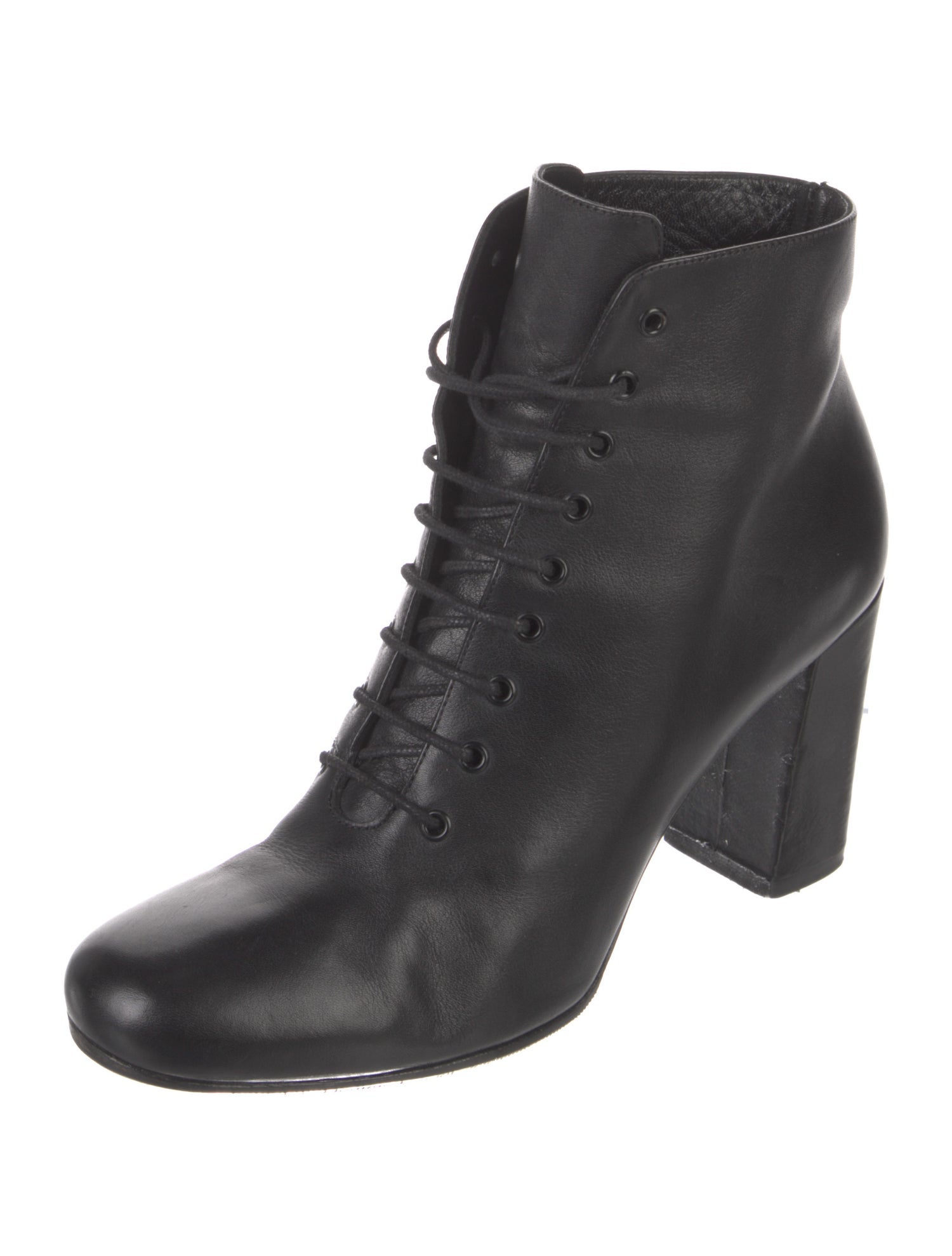 Saint Laurent Leather Lace-Up Boots